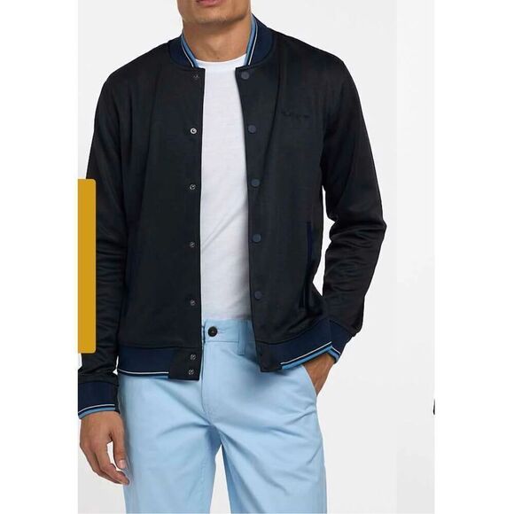 Ben Sherman NWT Herringbone Track Bomber Jacket sz S - Picture 1 of 8